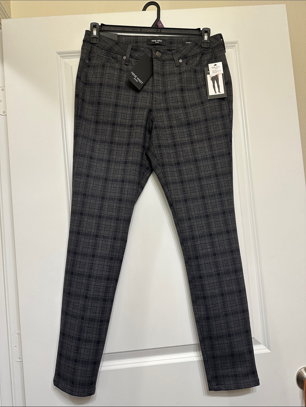 Nine West Women’s Gramercy Skinny Plaid Slim Fit Jeans - Size 10